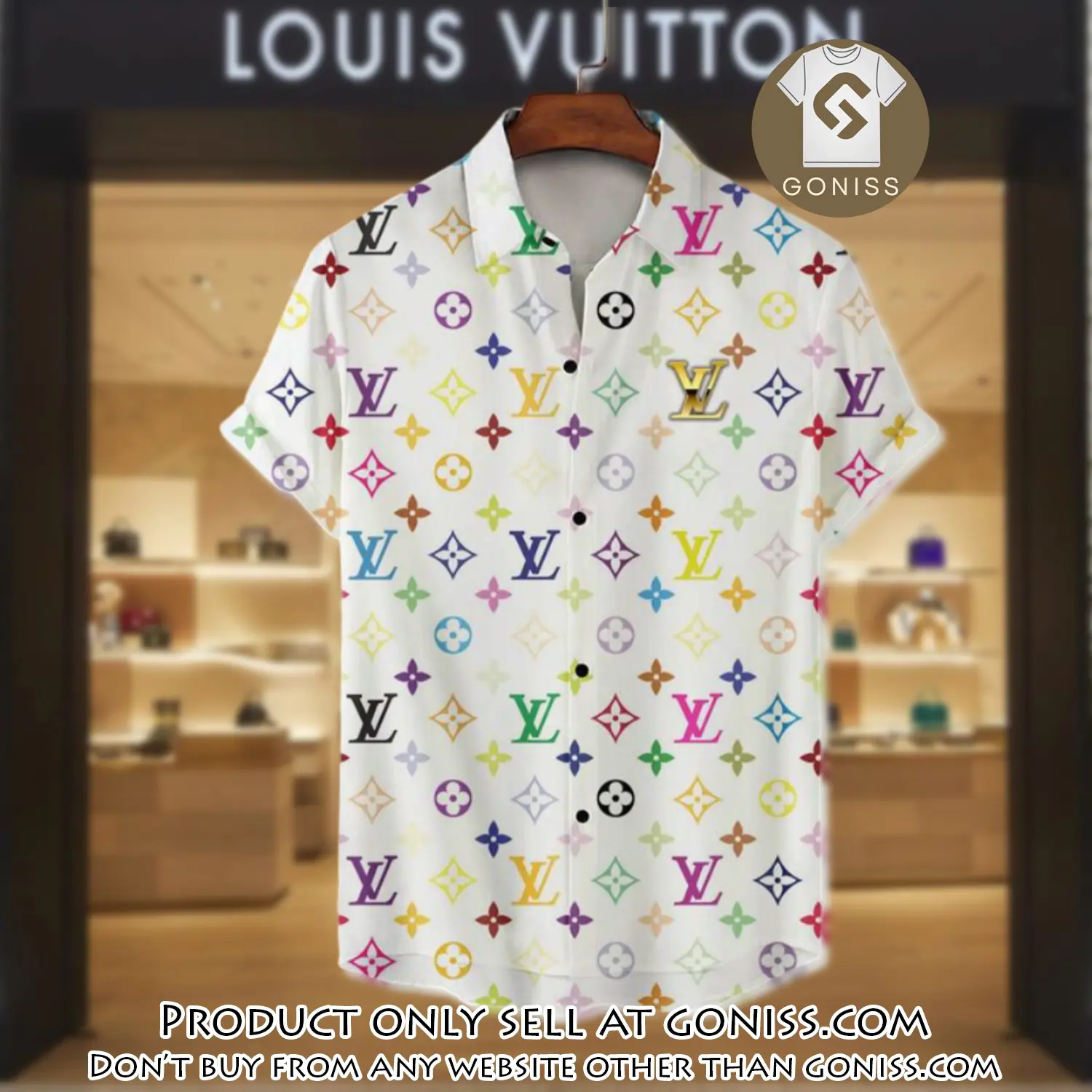 Lv louis vuitton luxury hawaiian shirt & short set lhs1202 gn5735172